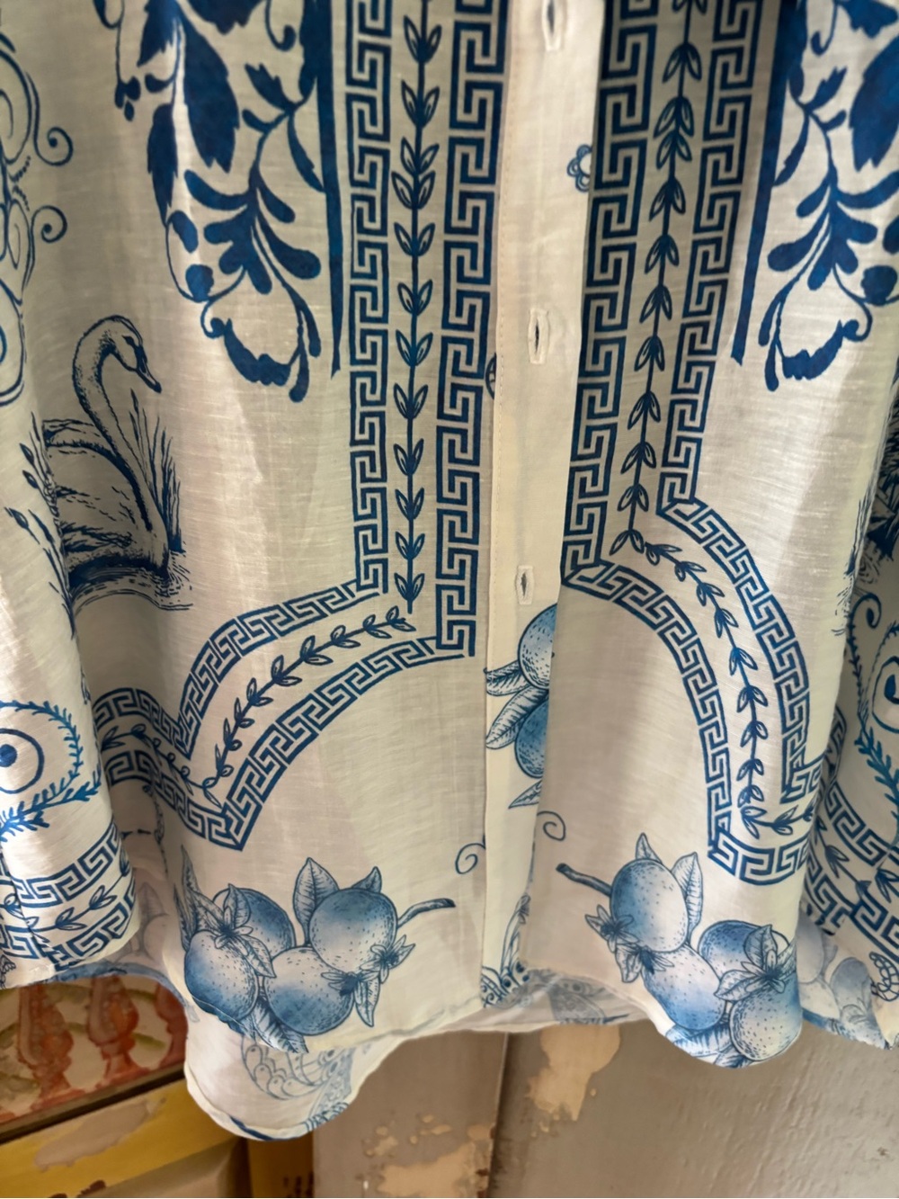 Lavender Brown White and Blue Printed Women's Shorts - Picture 6 of 14